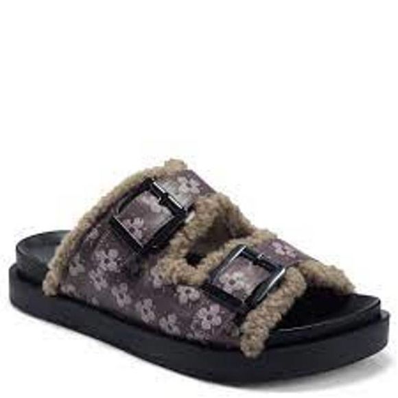 x Laura Ashley La Olivia Faux Shearling Slide Sandal AEROSOLES sz 10.5 - Picture 1 of 3